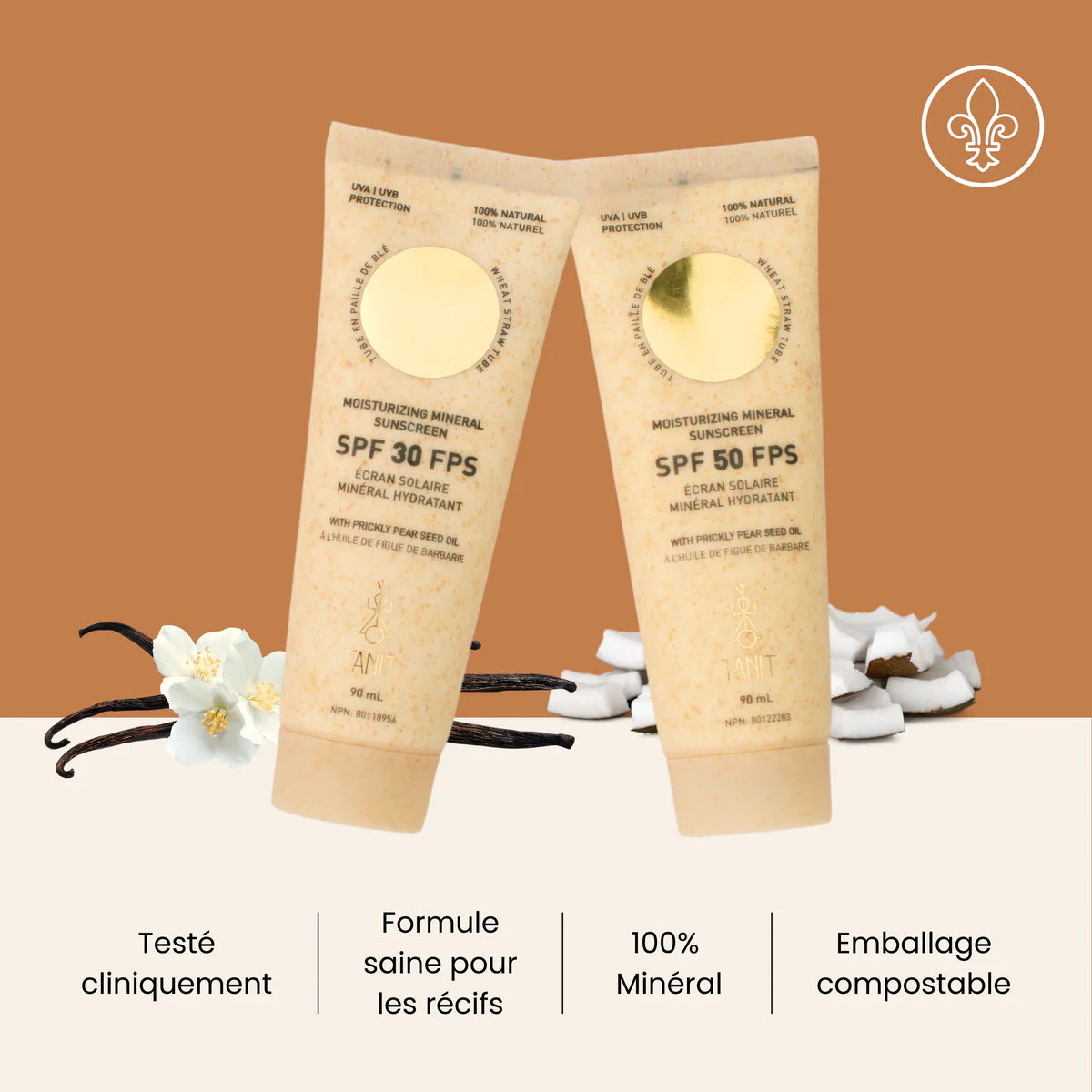 Tanit Écran solaire minéral hydratant Coco & Vanille Soins corporels Tanit