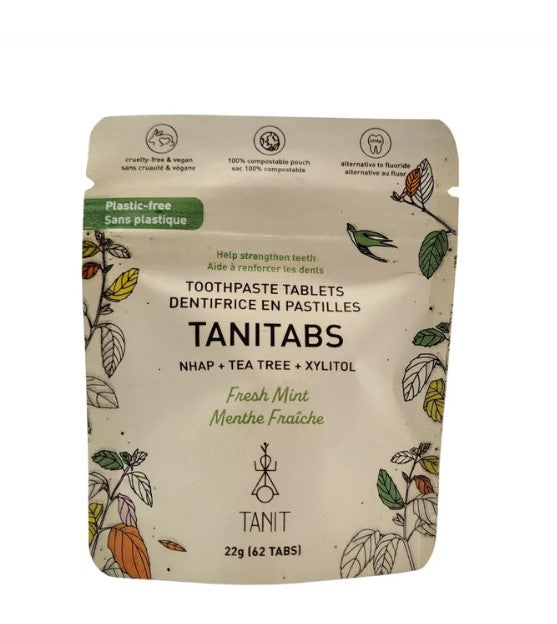 Tanit Dentifrice en pastilles à croquer Soins corporels Tanit Sachet de 62 pastilles - Menthe