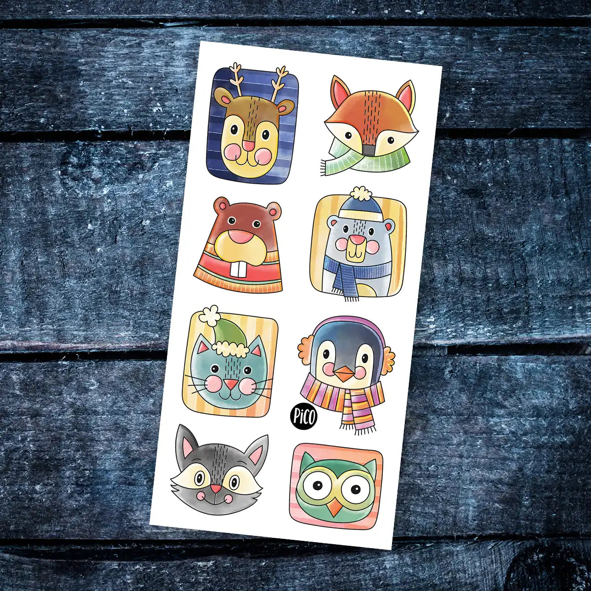 Pico Tatouages temporaires - Collection Noël Pico Tatouages Temporaires Animaux hivernaux