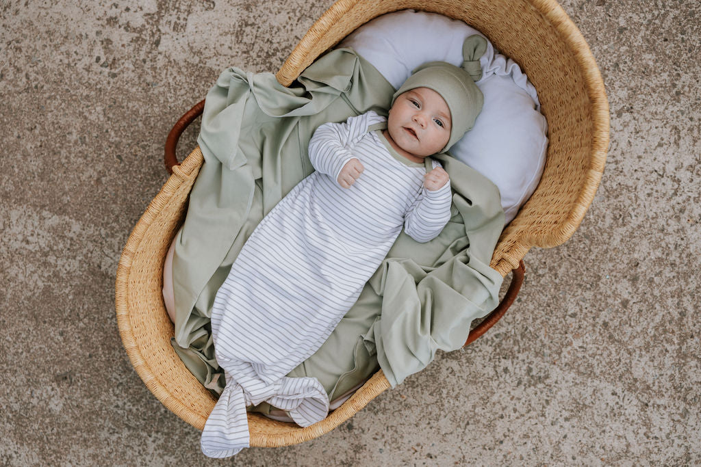 Zak &amp; Zoé Dormeuse en bambou 0-6 mois Dodo Zak &amp; Zoé Ligné sauge