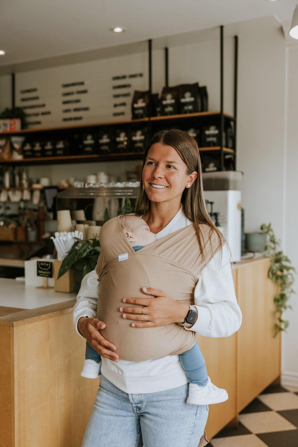 Zak & Zoé Écharpe extensible de portage en bambou Portage Zak & Zoé Beige