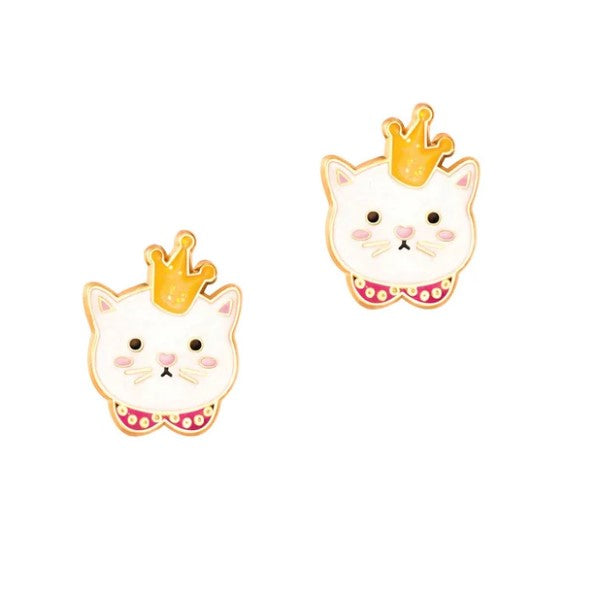 Girl nation Boucles d'oreilles Accessoires Girl nation Chat couronné  