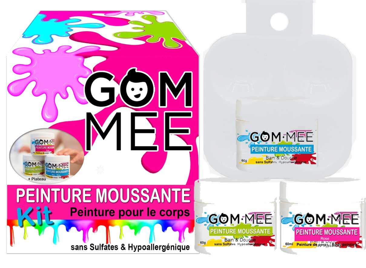 GOM-MEE Boite cadeau Peinture nettoyante moussante Soins corporels Gom-Mee Rose