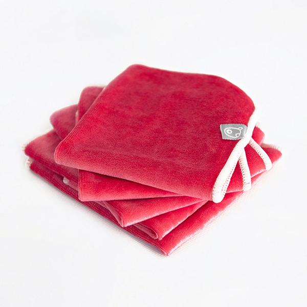 La Petite Ourse Lingettes lavables petites débarbouillettes Bain La Petite Ourse Rouge Fushia  