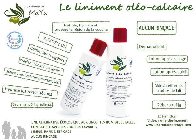 Les Produits de Maya Liniment Oléo-Calcaire - Boutique Planète Bébé