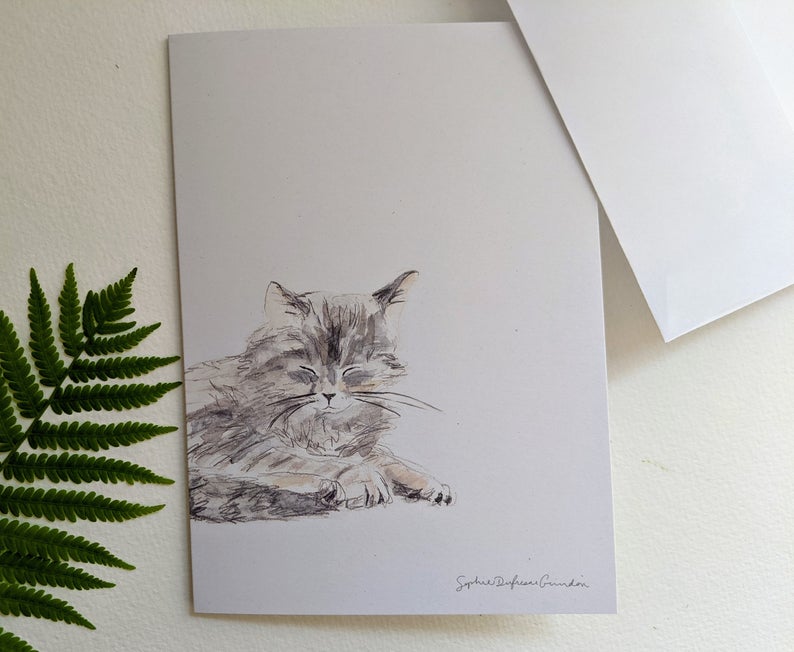 Sophie Dufresne Guindon Carte de souhait Accessoires Sophie Guindon Chaton gris  