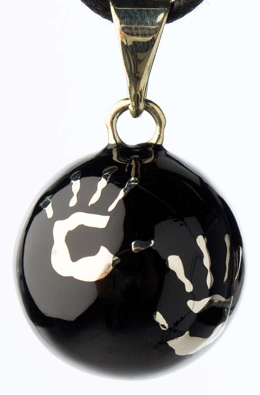 Bola Collier pour future maman Maternité Bola Noir avec mains  