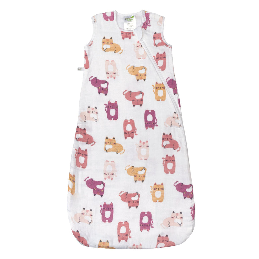 Perlimpinpin Dormeuse sac de nuit en mousseline de Coton 0.7 Tog 0-6, 6-18 ou 18-36 mois Dodo Perlimpinpin 6-18 mois Chats 