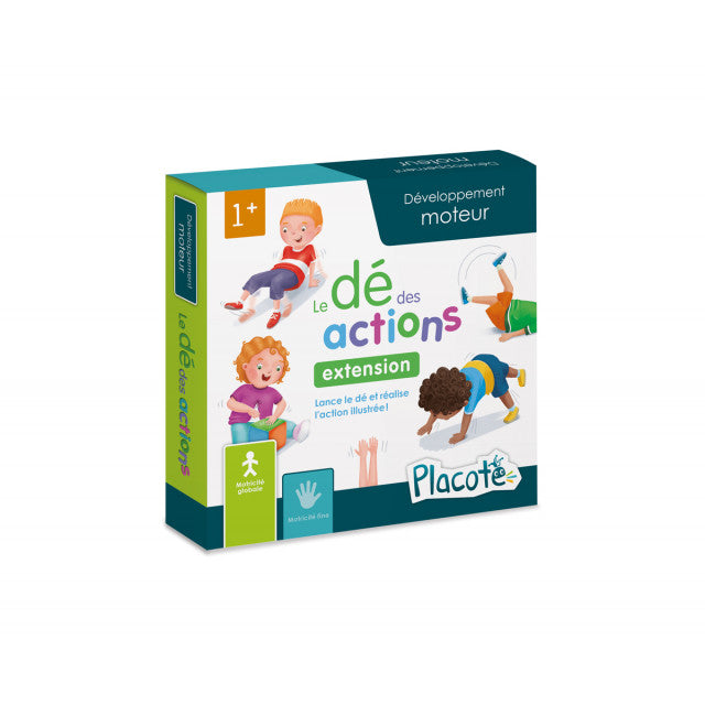 Placote Cartes supplémentaires Le dé des actions pour Le dé des premiers mots Jouets Placote : Jeux de langage   